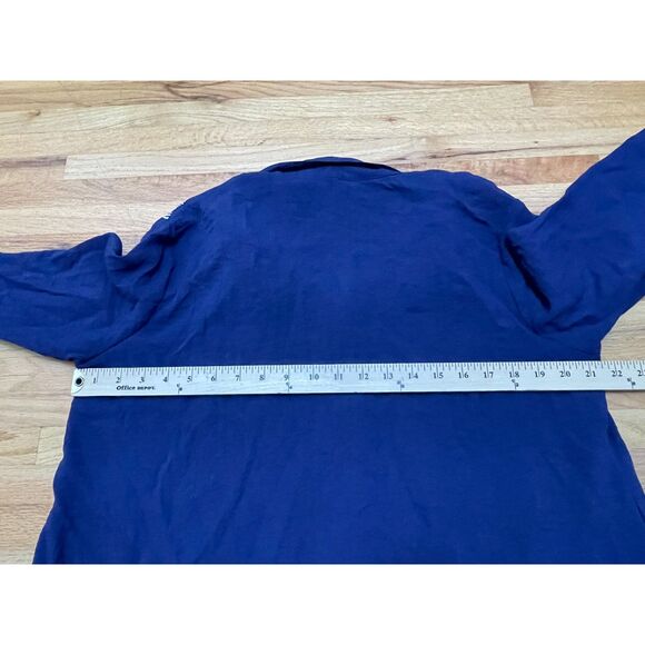 Ali Miles Women's PL Blue Button-Up Rayon Tunic Shirt Crinkled Abstract Artsy - Picture 8 of 10